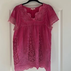 Sundance pink blouse Small